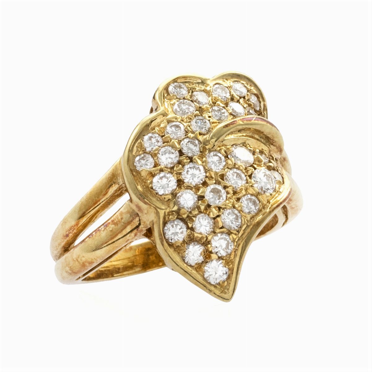 Parure Foglie in Oro Giallo 18kt e Diamanti