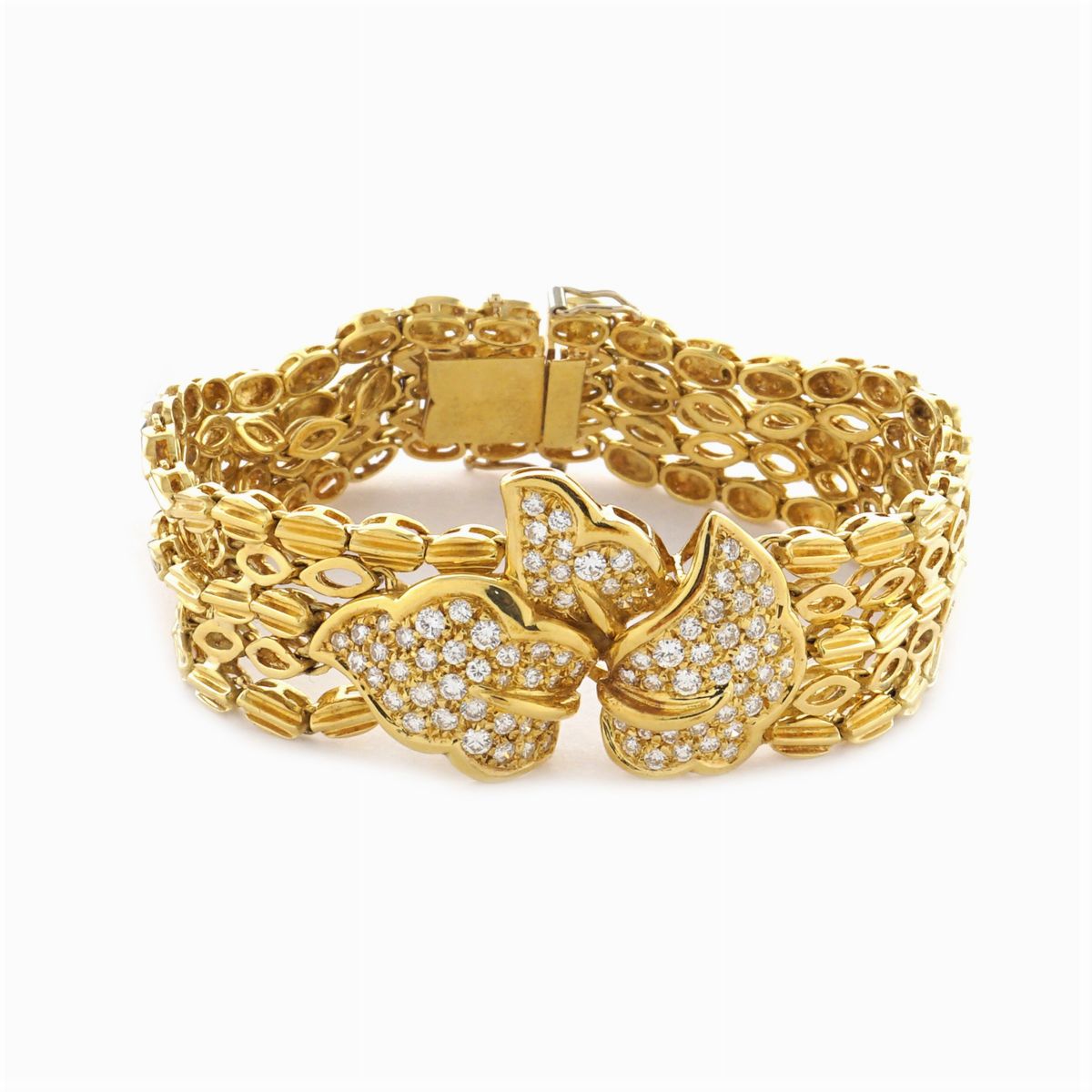 Parure Foglie in Oro Giallo 18kt e Diamanti