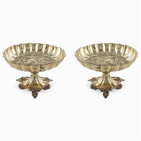 Pairs of vermeil stands  (Queen Victoria, City of Sheffield 1871)  - Auction Fine Silver and Art of the table - Colasanti Casa d'Aste