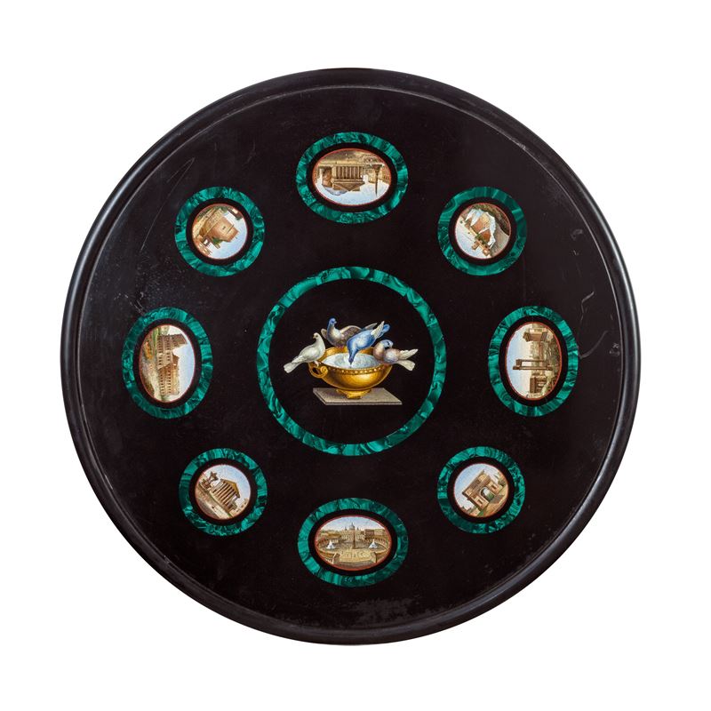 Piano in Nero del Belgio con Micromosaici