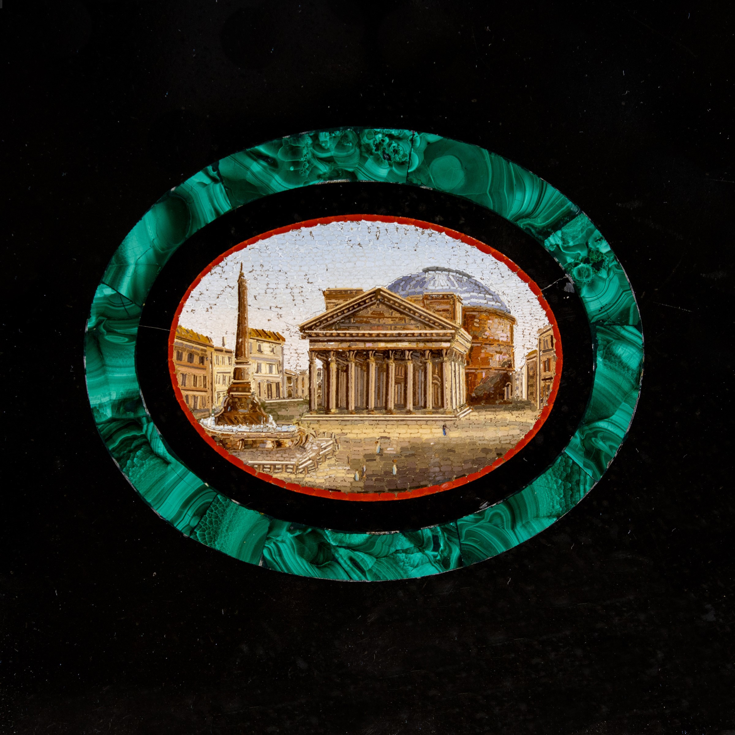 Piano in Nero del Belgio con Micromosaici