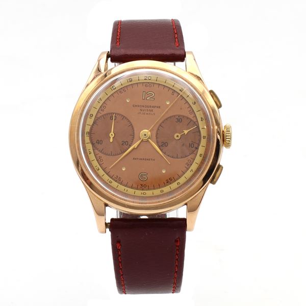 Cronograph Suisse, orologio cronografo bicompax vintage da polso