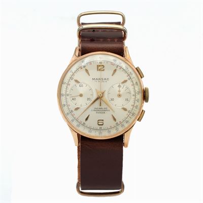 Marsac Cronographe Suisse, Orologio Cronografo Bicompax Vintage da Polso