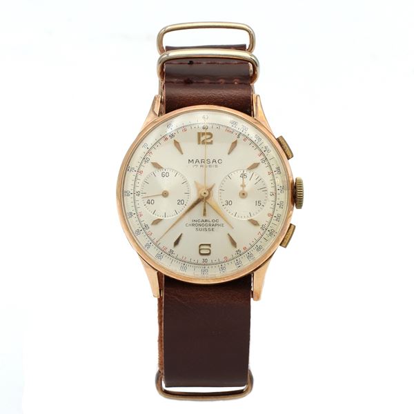 Marsac Cronographe Suisse, orologio cronografo bicompax vintage da polso
