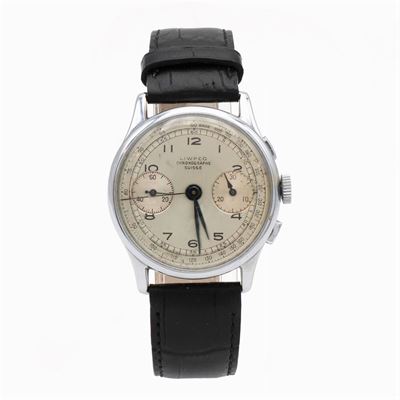 Liwaco Cronographe Suisse, Orologio Cronografo Bicompax Vintage da Polso