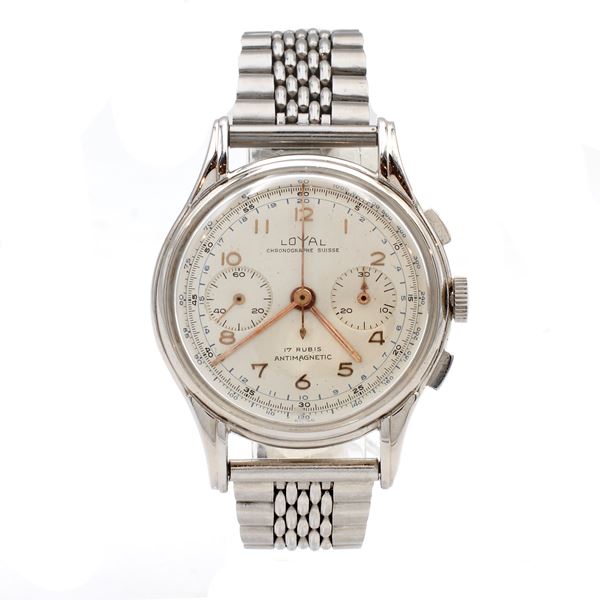 Loyal Cronographe Suisse, orologio cronografo bicompax vintage da polso