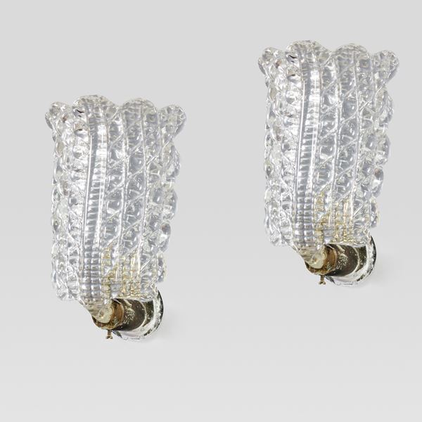 Ercole Barovier, attributed (2)  (Italy, 1930/40s)  - Auction Design and 20th Decorative Arts - Colasanti Casa d'Aste