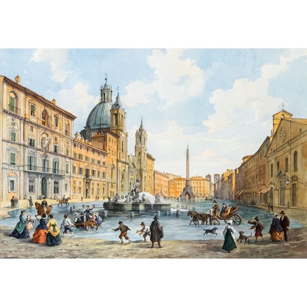 Italian painter  (19th-20th century)  - Auction Old Master Paintings, Furniture, Sculpture and Works of Art - Colasanti Casa d'Aste