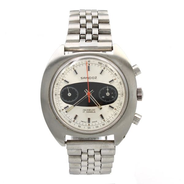 Sandoz Space, vintage bicompax chronograph wristwatch