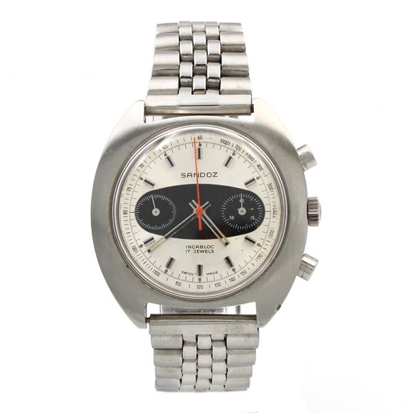 Sandoz Space, vintage bicompax chronograph wristwatch
