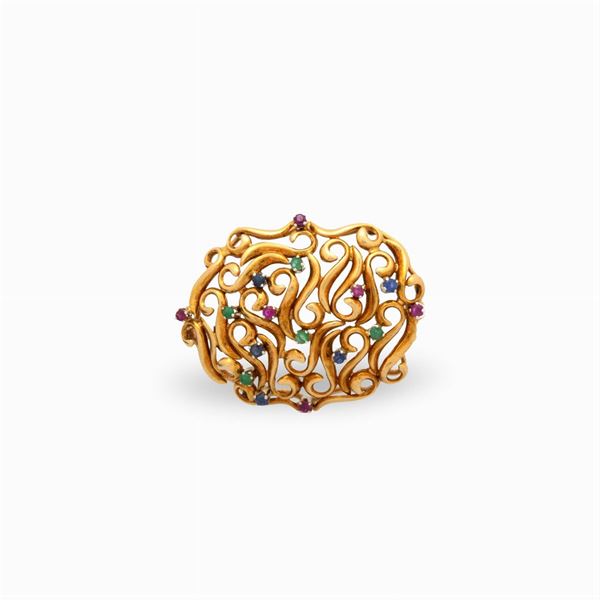 18kt yellow gold brooch