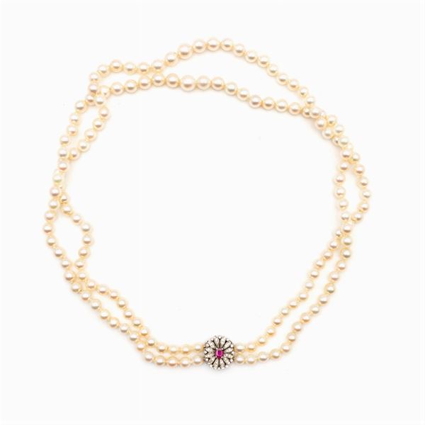 Two strand cultured pearl necklace
