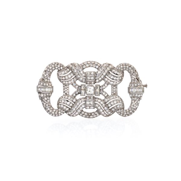 Spilla in platino e diamanti  (anni 30/40)  - Asta Gioielli Orologi e Fashion Vintage - Colasanti Casa d'Aste
