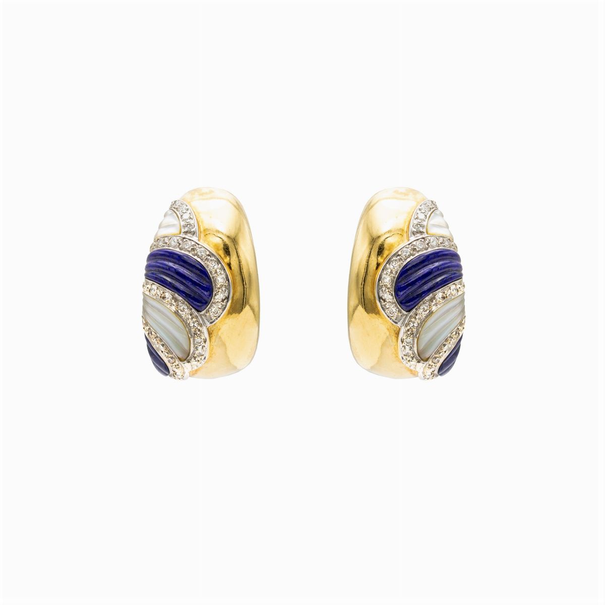Parure in Oro Giallo e Bianco 18kt Lapislazzulo e Madreperla