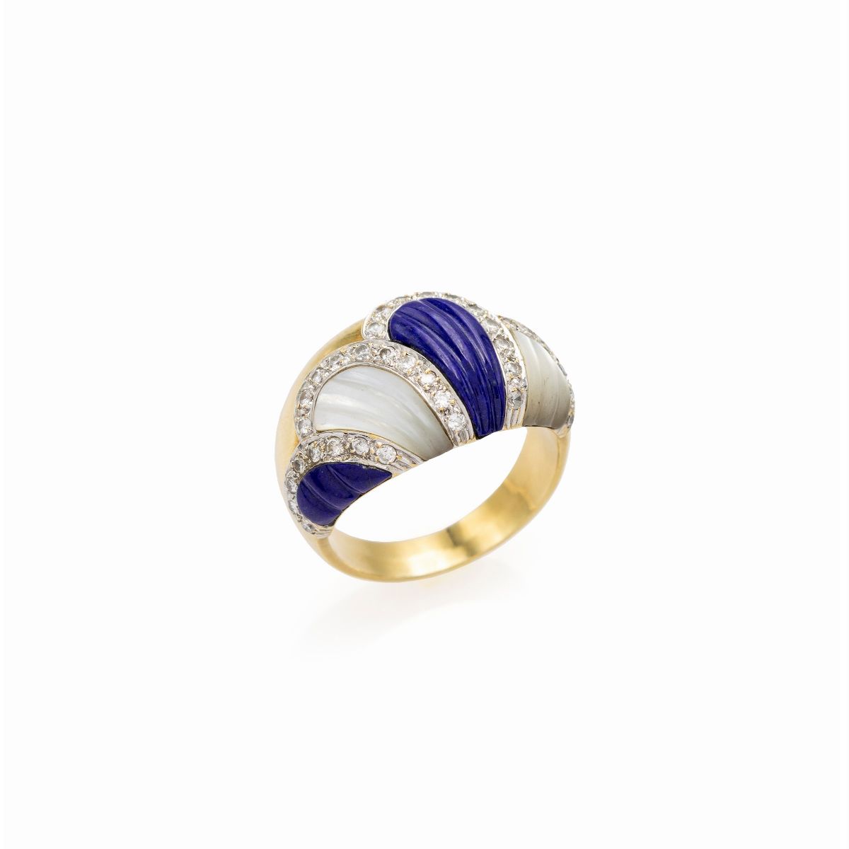 Parure in Oro Giallo e Bianco 18kt Lapislazzulo e Madreperla