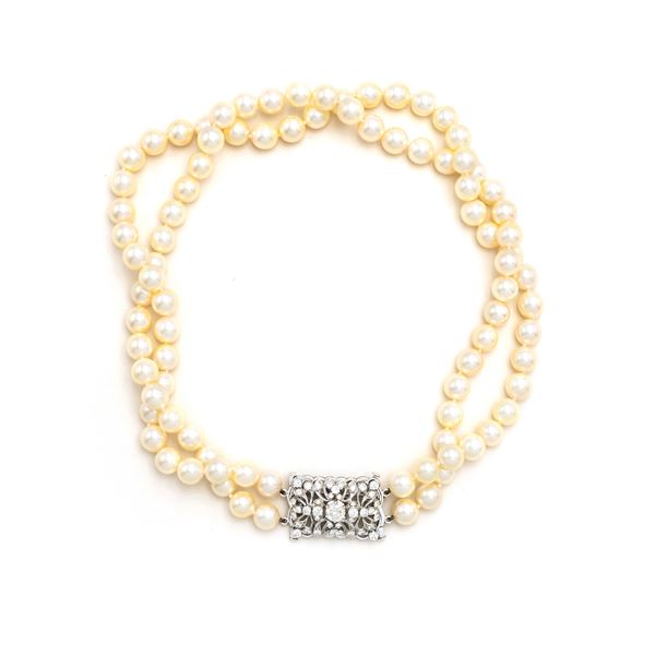 Two strand cultured pearl necklace
