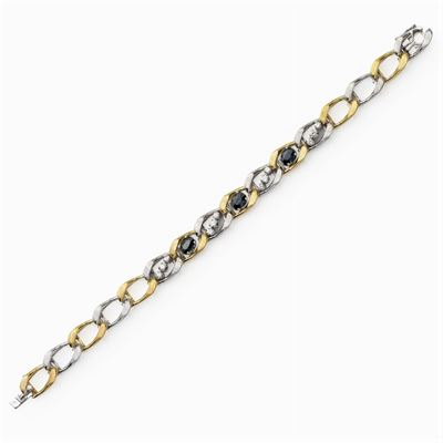 Bracciale in Oro Giallo e Bianco Satinato 18kt