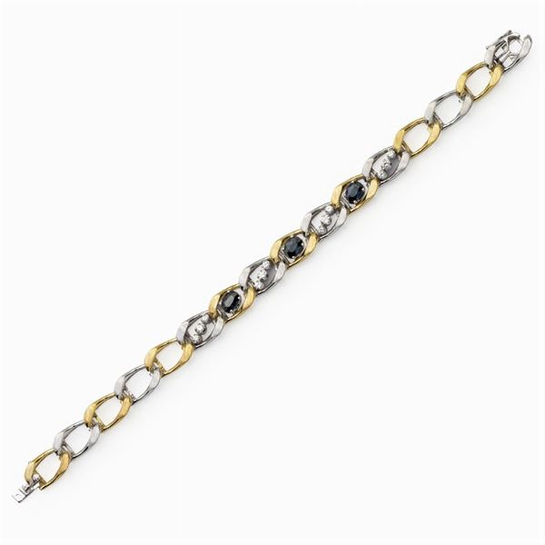18kt yellow and white satin gold bracelet