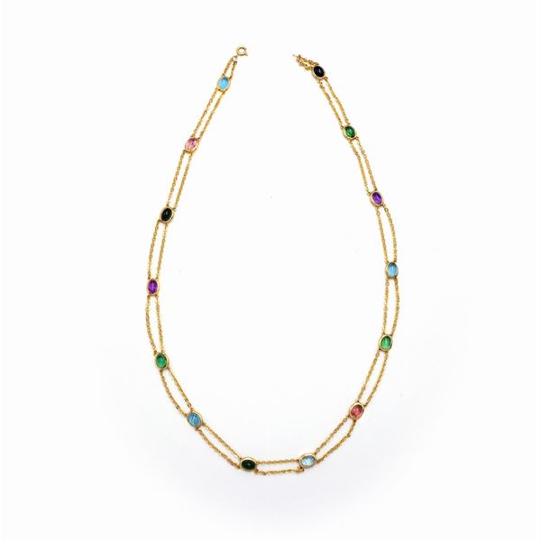Collana in oro giallo 18kt e tormaline