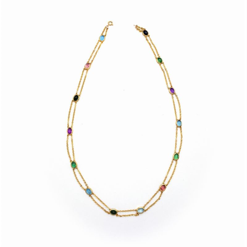 Collana in Oro Giallo 18kt e Tormaline