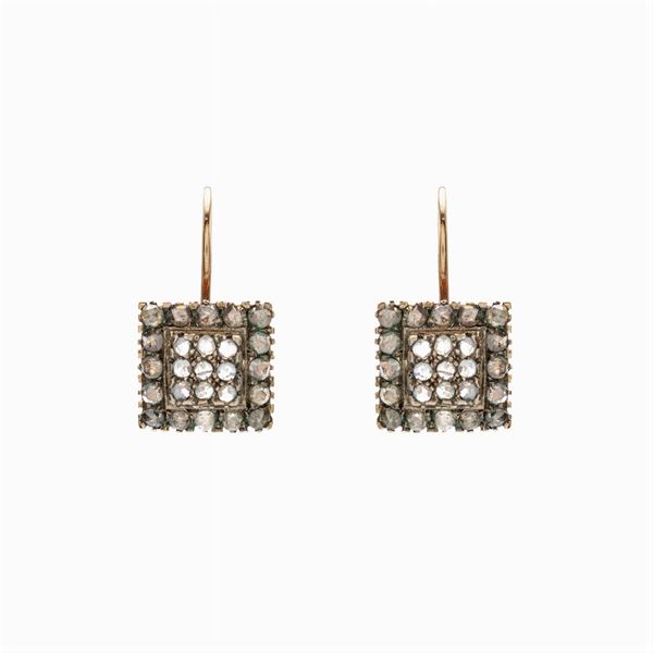 14kt rose gold and diamond roses leverback earrings  - Auction Fine Jewels Watches and Fashion Vintage - Colasanti Casa d'Aste