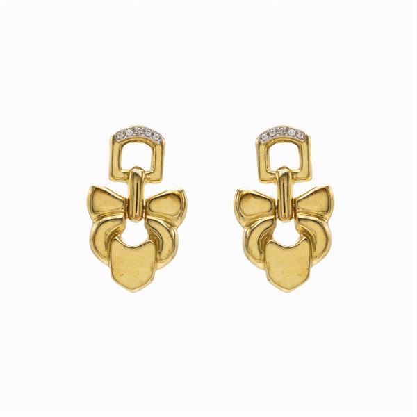 18kt yellow and white gold with diamonds Pendant earrings