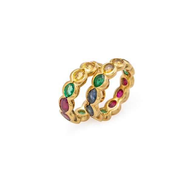 Coppia di anelli in oro giallo 18kt  - Asta Gioielli Orologi e Fashion Vintage - Colasanti Casa d'Aste