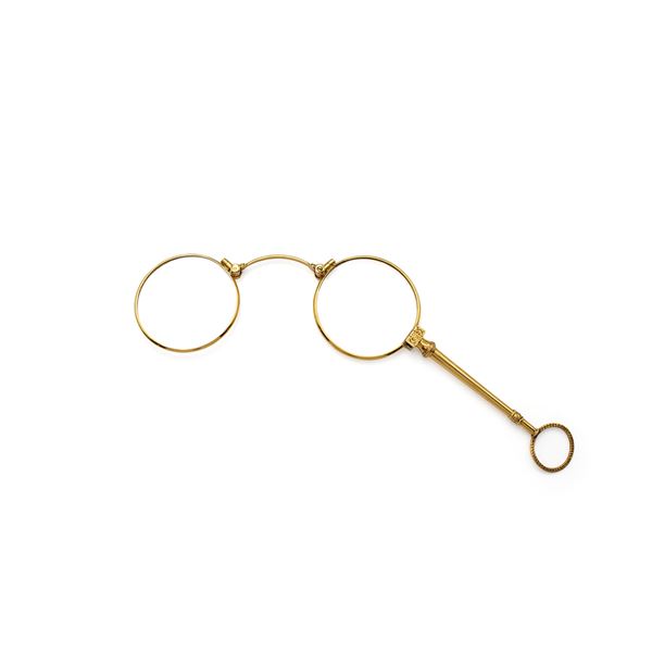 Antichi occhiali da teatro in oro giallo 14kt