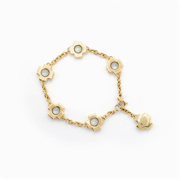 Bracciale a maglia morbida in oro giallo 18k