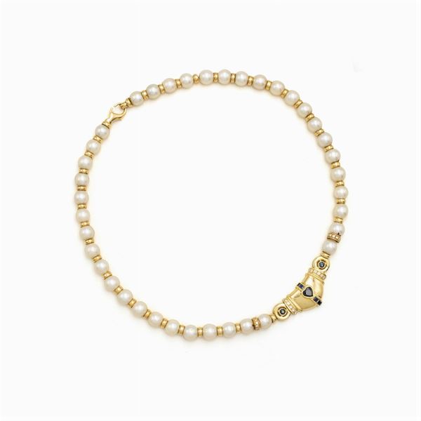 Collana in oro giallo 18kt e perle coltivate