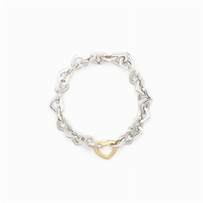Tiffany & Co. Bracciale Cuori in Argento e Oro Giallo 18kt