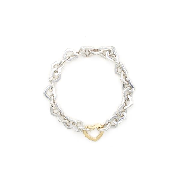 Tiffany & Co. silver and 18kt yellow gold hearts bracelet