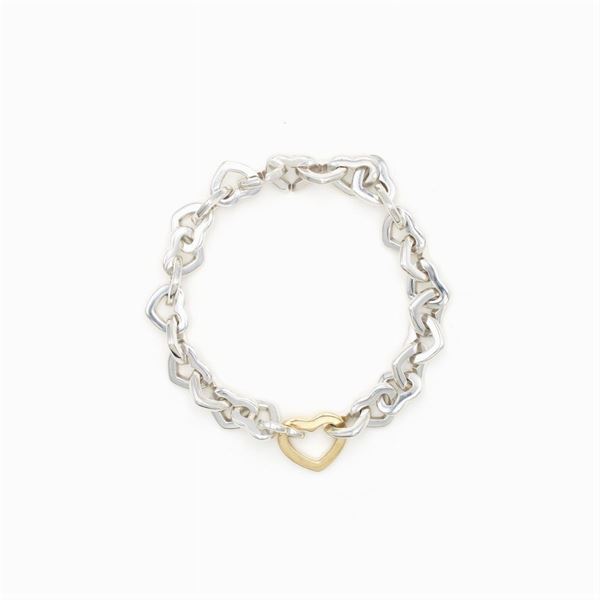 Tiffany & Co. bracciale cuori in argento e oro giallo 18kt