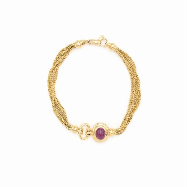 Bracciale a cinque fili in oro giallo 18kt