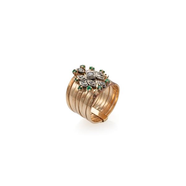 12kt rose gold and silver ring