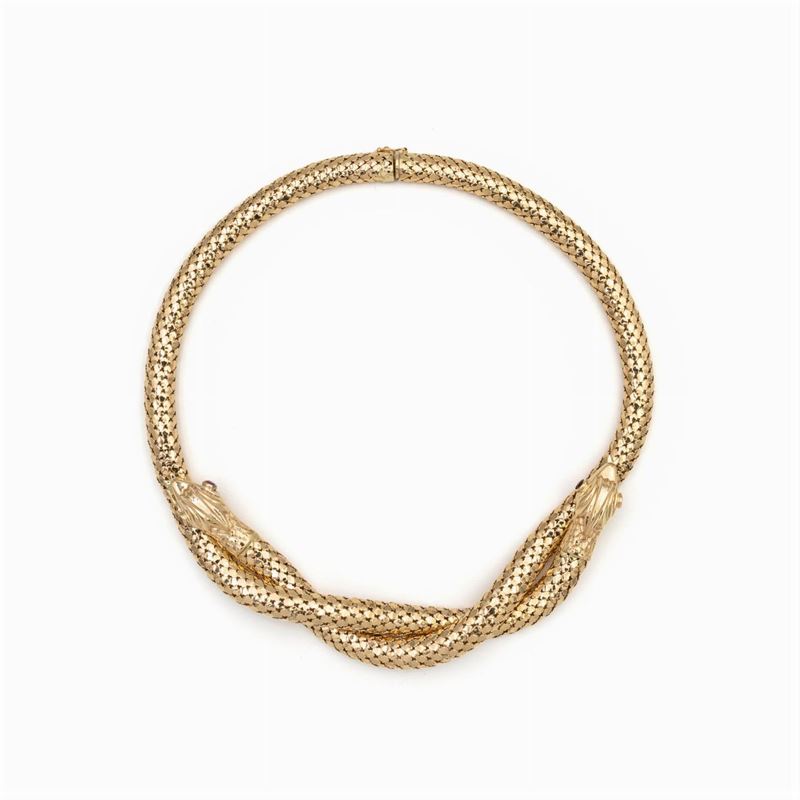 Girocollo a Serpente in Oro Giallo 18kt