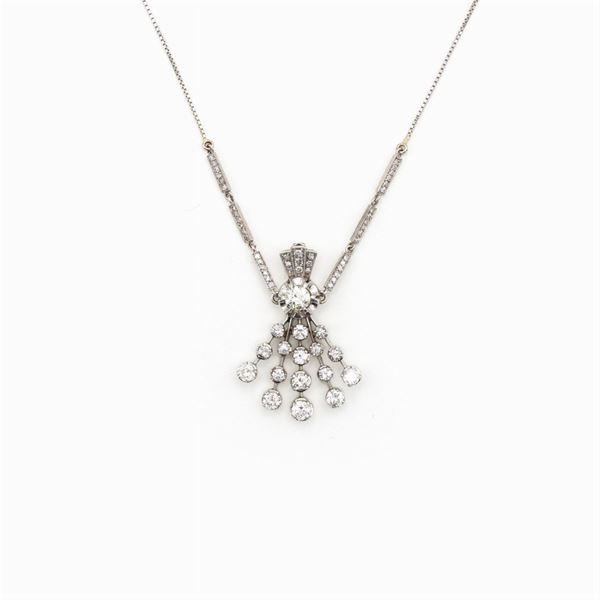18kt white gold and diamonds pendant