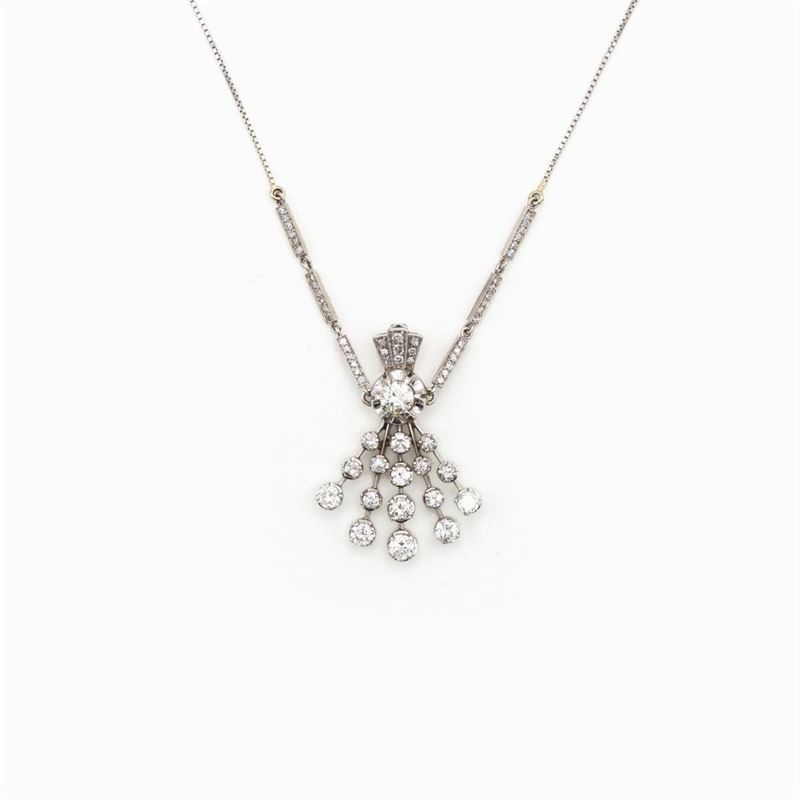 Pendente in Oro Bianco 18kt e Diamanti