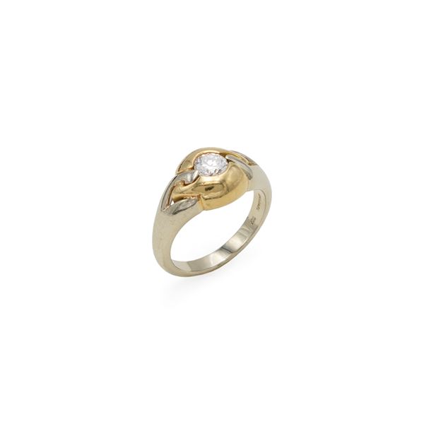 Bulgari anello in oro a due colori 18kt