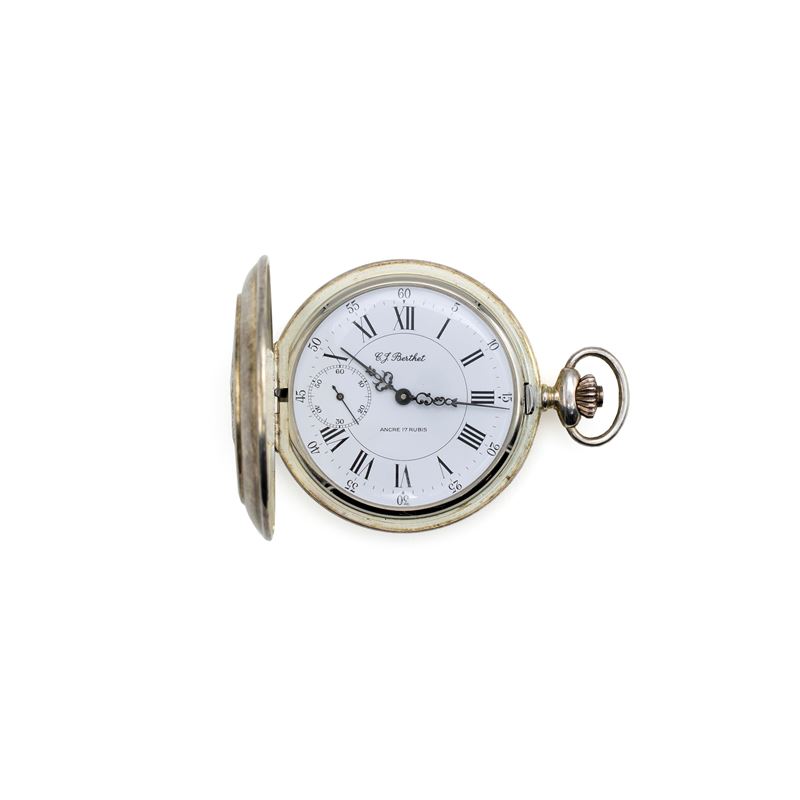 Gio Ansaldo & C., Orologio da Tasca in Argento 925 e Smalto