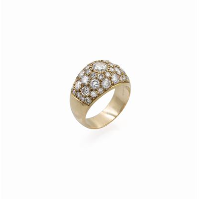 Bulgari Anello in Oro Giallo 18 Kt e Diamanti