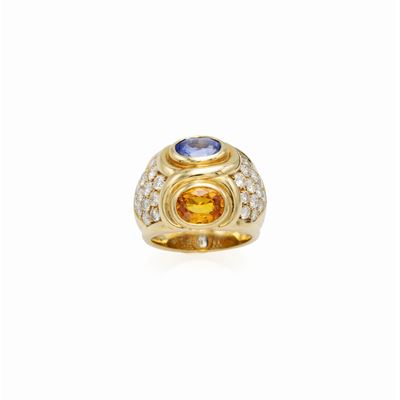 Bulgari Anello Zaffiri e Diamanti