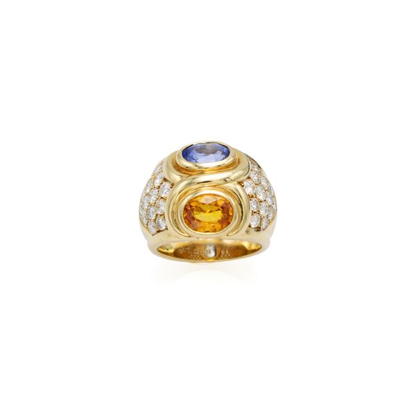 Bulgari sapphire and diamond ring
