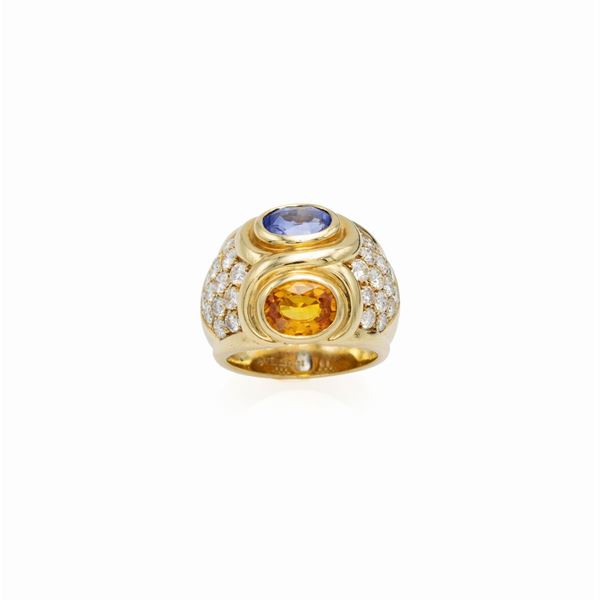 Bulgari sapphire and diamond ring