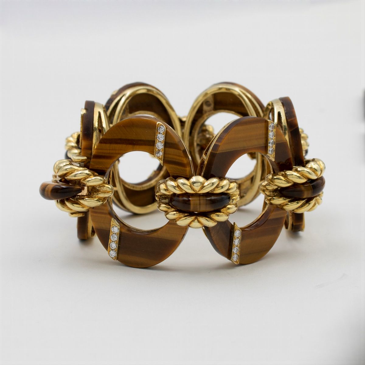 Bulgari Bracciale in Oro Giallo 18kt e Occhio di Tigre