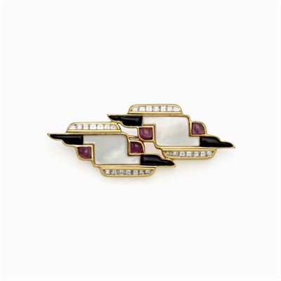 Bulgari Spilla a Motivo Geometrico
