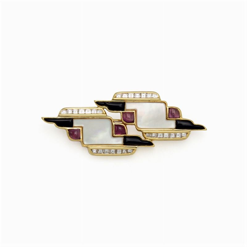 Bulgari Spilla a Motivo Geometrico
