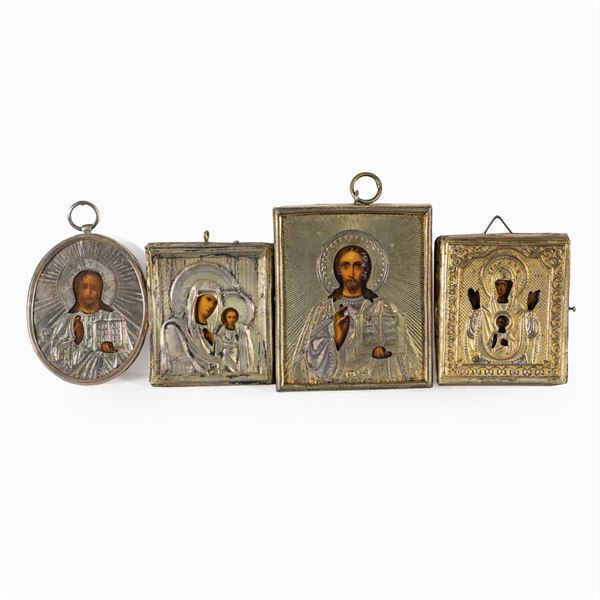 Collezione di quattro piccole icone