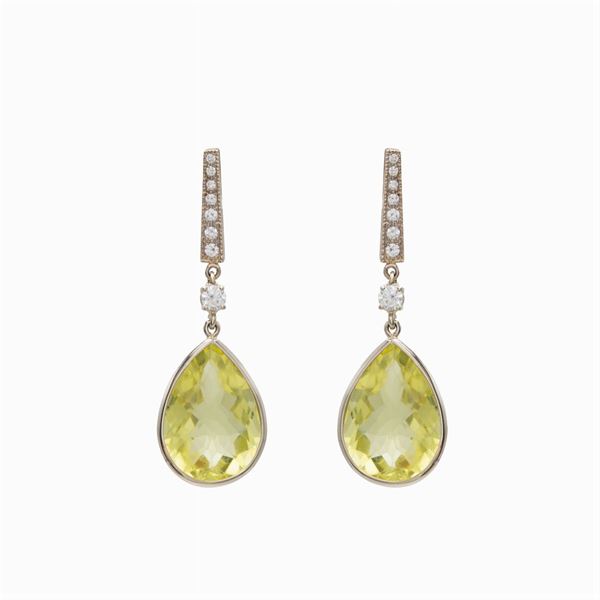 18kt white gold Pendant earrings