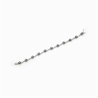 Bracciale Fiori in Oro Bianco 18kt e Diamanti